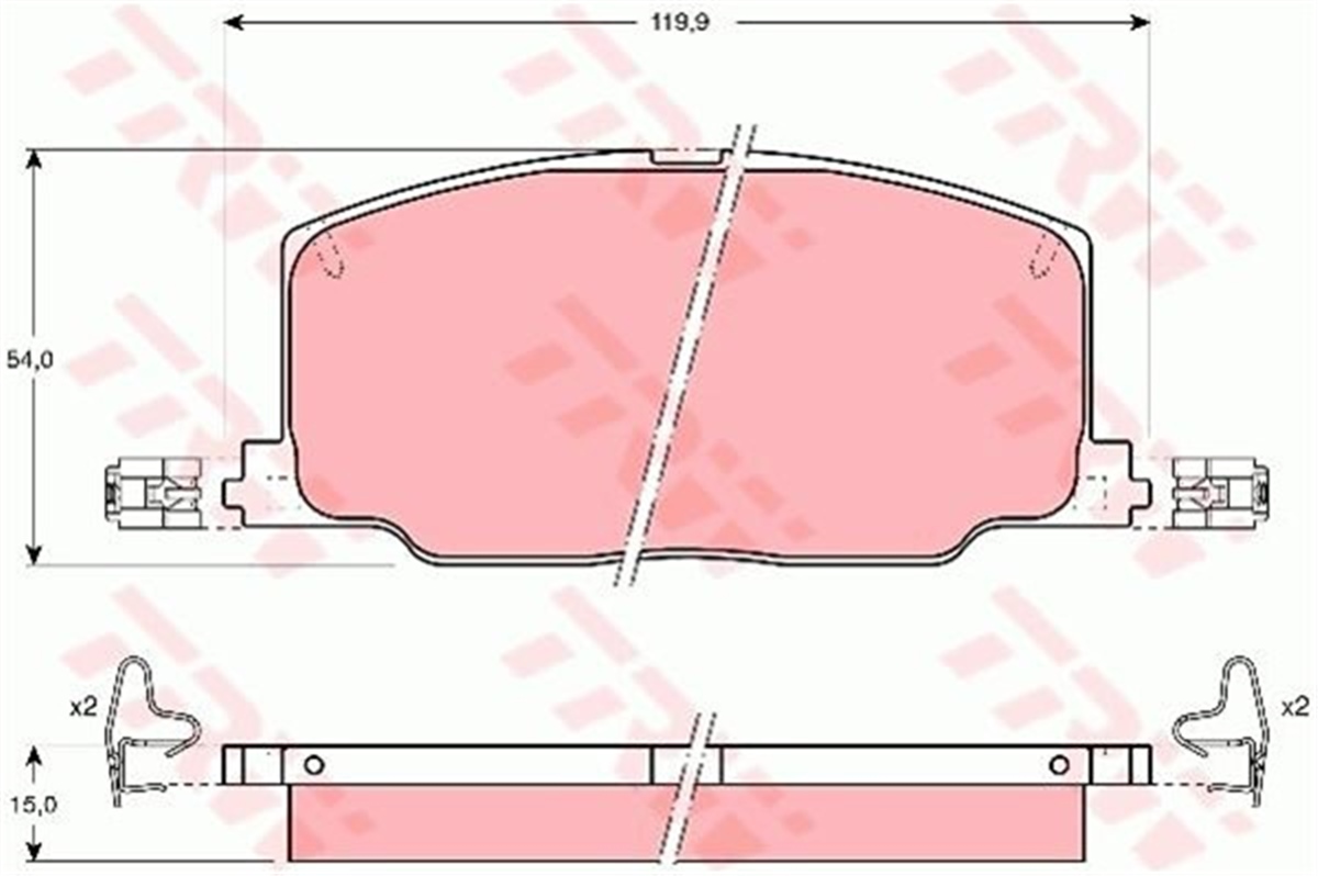 YEDEK PARÇAÖN BALATA LEXUS 89-91 CAMRY 88-91 CARINA II 87-92 CELICA 89-93 TRW GDB798TRWTRW GDB798