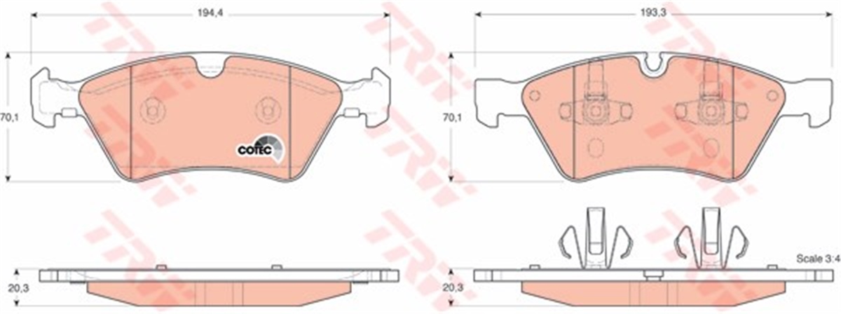 YEDEK PARÇAÖN BALATA MB W164 280CDI ML320CDI ML350 ML500 05-10 W211 02-08 W251 06 W463 12 X164 06 TRW GDB1642TRWTRW GDB1642