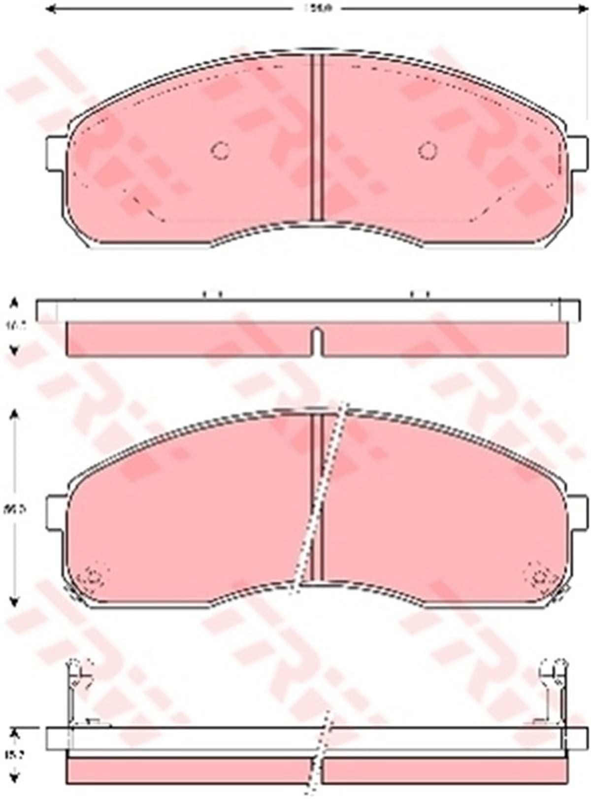 YEDEK PARÇAÖN BALATA PREGIO TB 2.5D 95-04 2.7D 10-97 2.5TCI 09-02- TRW GDB3261TRWTRW GDB3261