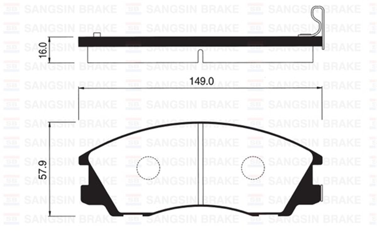 YEDEK PARÇAÖN BALATA TERRACAN 2.5TD-2.9CRDİ 3.5İ 01-06 GDB3299 SANGSIN SP1097SANGSINSANGSIN SP1097