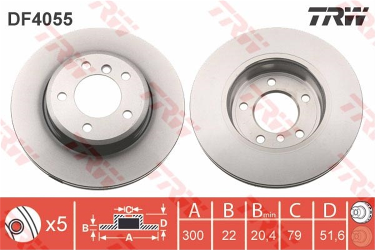 YEDEK PARÇAÖN FREN AYNASI HAVALI E46 318I.320D.325I.325XI.328I 09-00-02-05 E46 COMPACT 320TD.325TI 09-01- E46 TRW DF4055TRWTRW DF4055