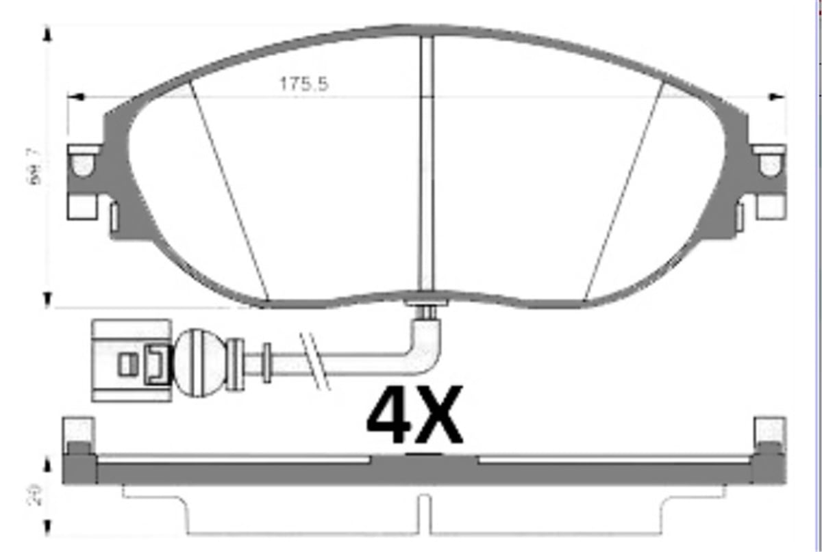 YEDEK PARÇAON FREN BALATASI (VW PASSAT 11-15  SHARAN 11-  SEAT ALHAMBRA 11-)MGAMGA-55667