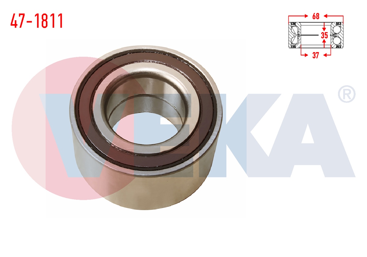 YEDEK PARÇAÖN TEKER RULMANI ABSLI 35X68X37 PALİO 178BX 178DX 1.2 1996-2005VEKA47-1811