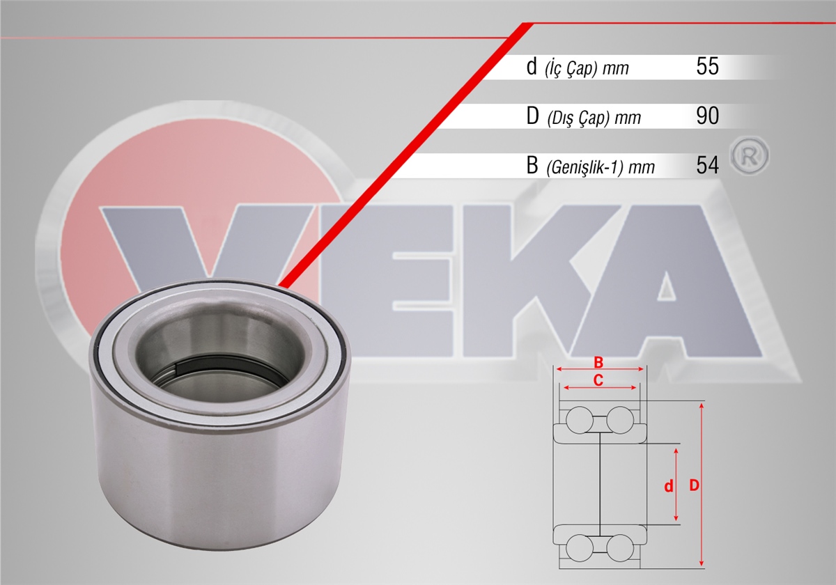 YEDEK PARÇAÖN TEKER RULMANI ABSLI DUCATO 2.3 MJT 2006-2014 MASTER III 2.3 DCI 2010>VEKA47-1809