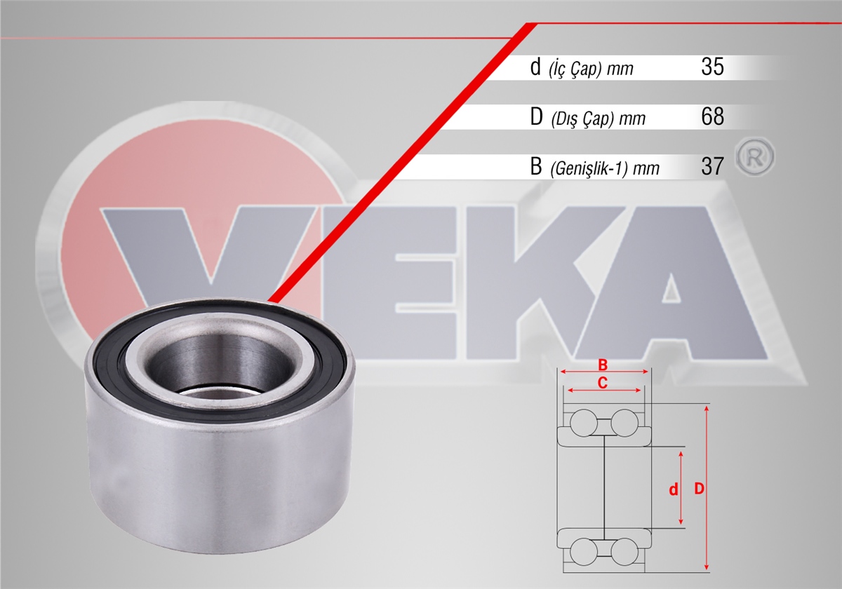 YEDEK PARÇAÖN TEKER RULMANI CADDY II 1995-2004VEKA47-4406