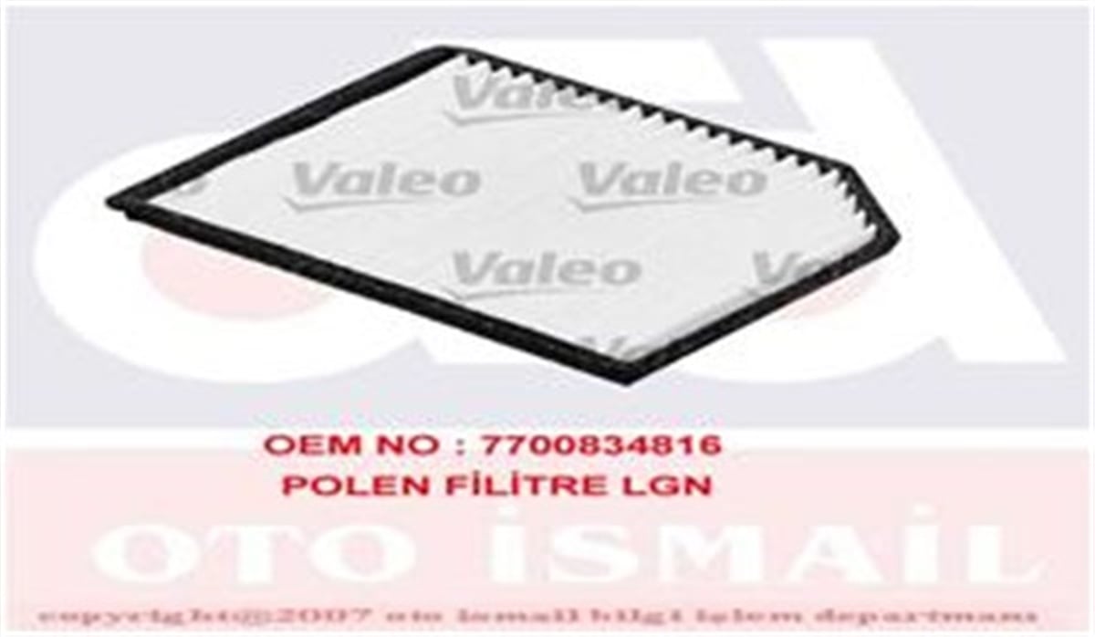 YEDEK PARÇAPOLEN FİLTRESİ LGN 1.6-1.8-1.8 16V-2.0-2.0 16V-3.0-1.9DTI-1.9DCI-2.2D 93-01 TÜM MOD. VALEO 698173VALEOVALEO 698173