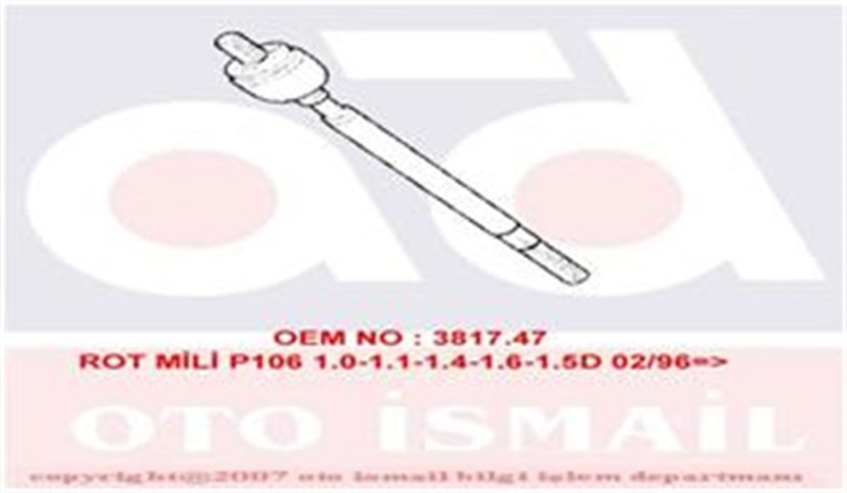 YEDEK PARÇAROT MİLİ P106 1.0-1.1-1.4-1.6-1.5D 02-96 TRW JAR976TRWTRW JAR976