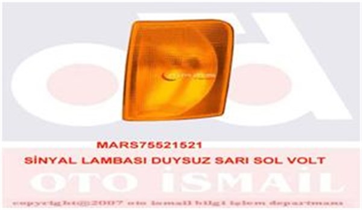 YEDEK PARÇASİNYAL LAMBASI DUYSUZ SARI SOL VOLT 521517 MARS 521521MARS-MARS 521521