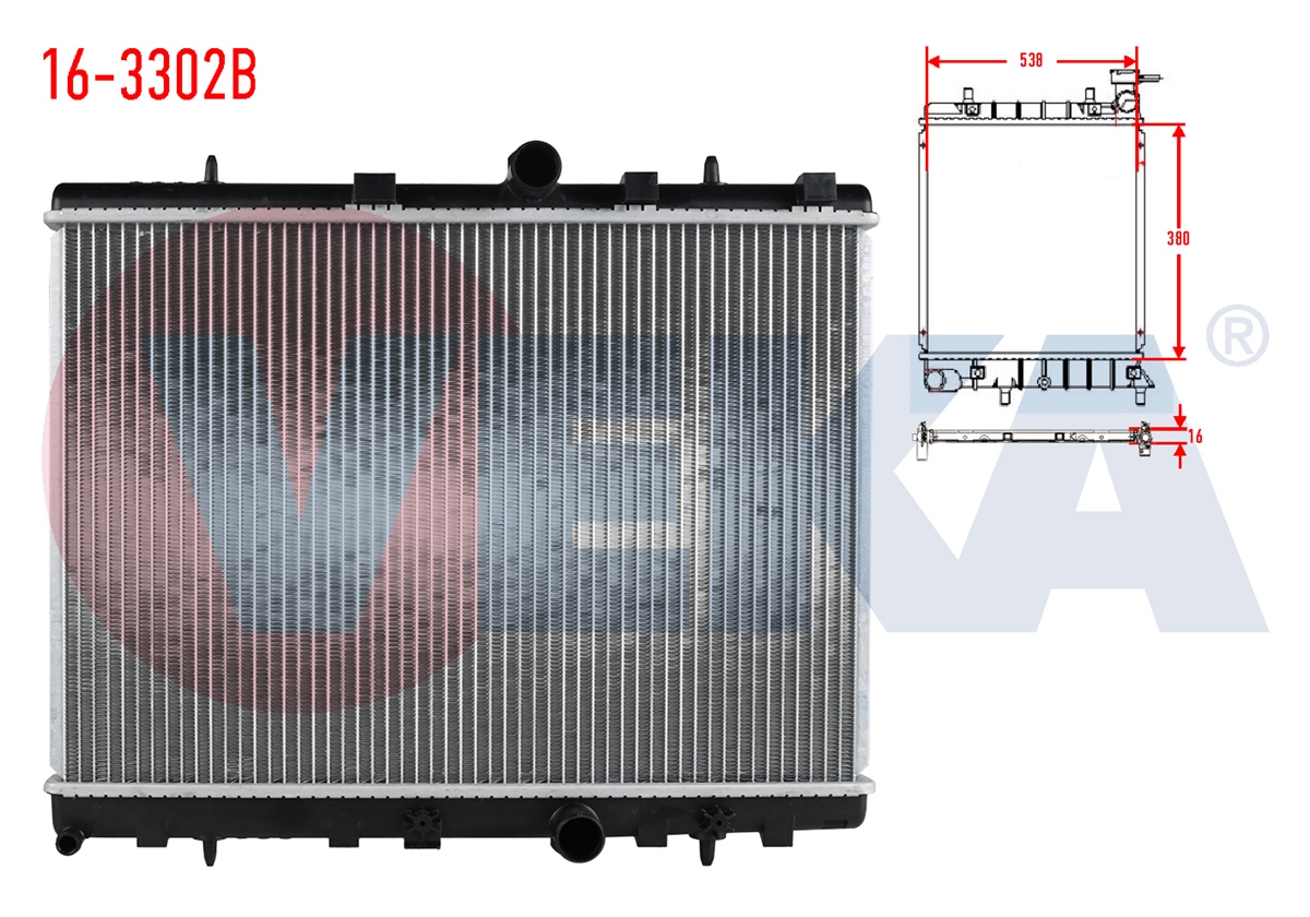 YEDEK PARÇASU RADYATÖRÜ BRAZİNG FAN BAĞLANTISI 3 AYAKLI CITROEN C-ELYSEE 1.6 HDI M-T AC 2012>VEKA16-3302B