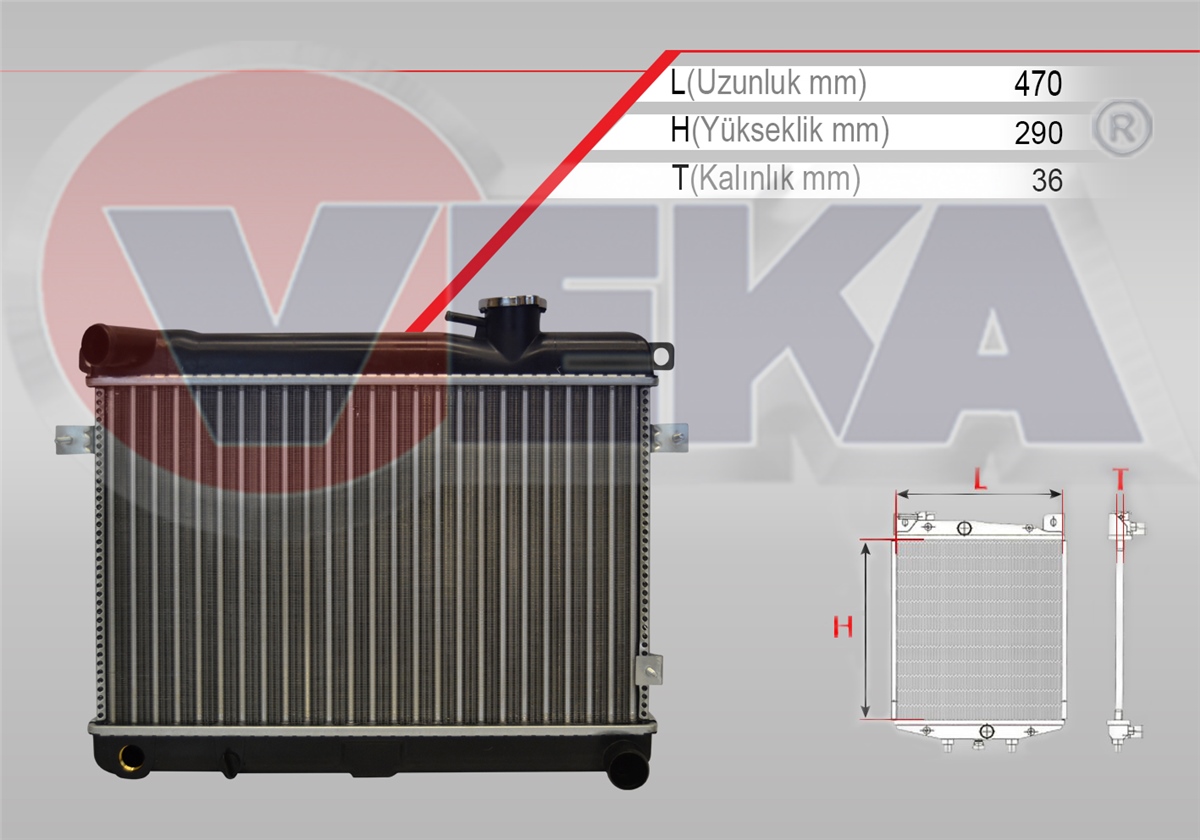 YEDEK PARÇASU RADYATÖRÜ KAPAKLI 3 SIRALI SUPER M131  DOĞAN ŞAHİN SLXVEKA16-1832