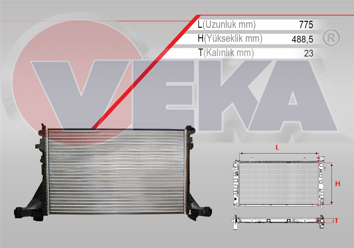 YEDEK PARÇASU RADYATÖRÜ MASTER III FV ÇİFT TEKER 2.3 DCI A-T/M-T AC+ 2010>VEKA16-3553