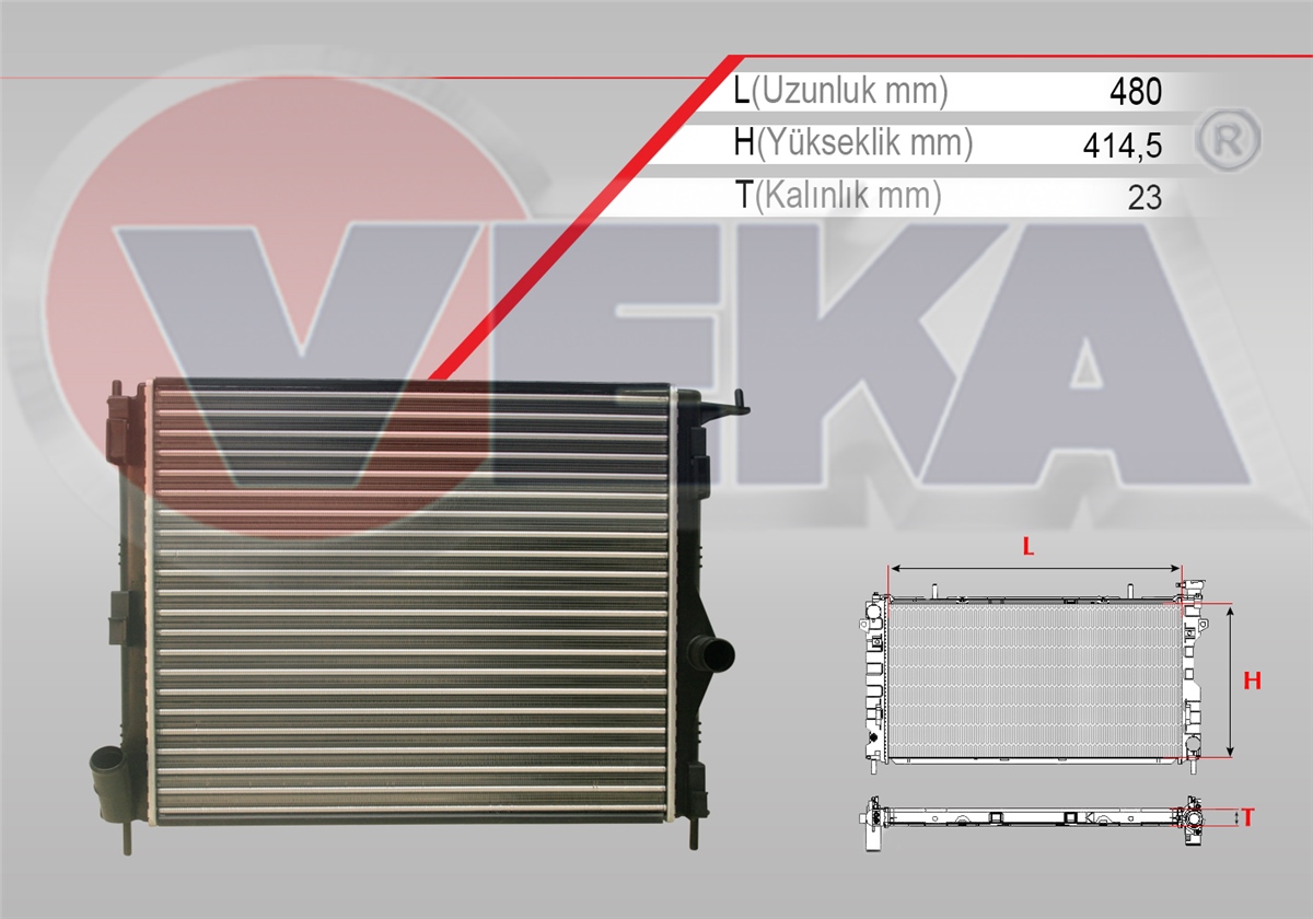 YEDEK PARÇASU RADYATORU MEKANIK DACIA LOGAN (LS) 1.4 MPI M-T AC- 2004-2012VEKA16-3554