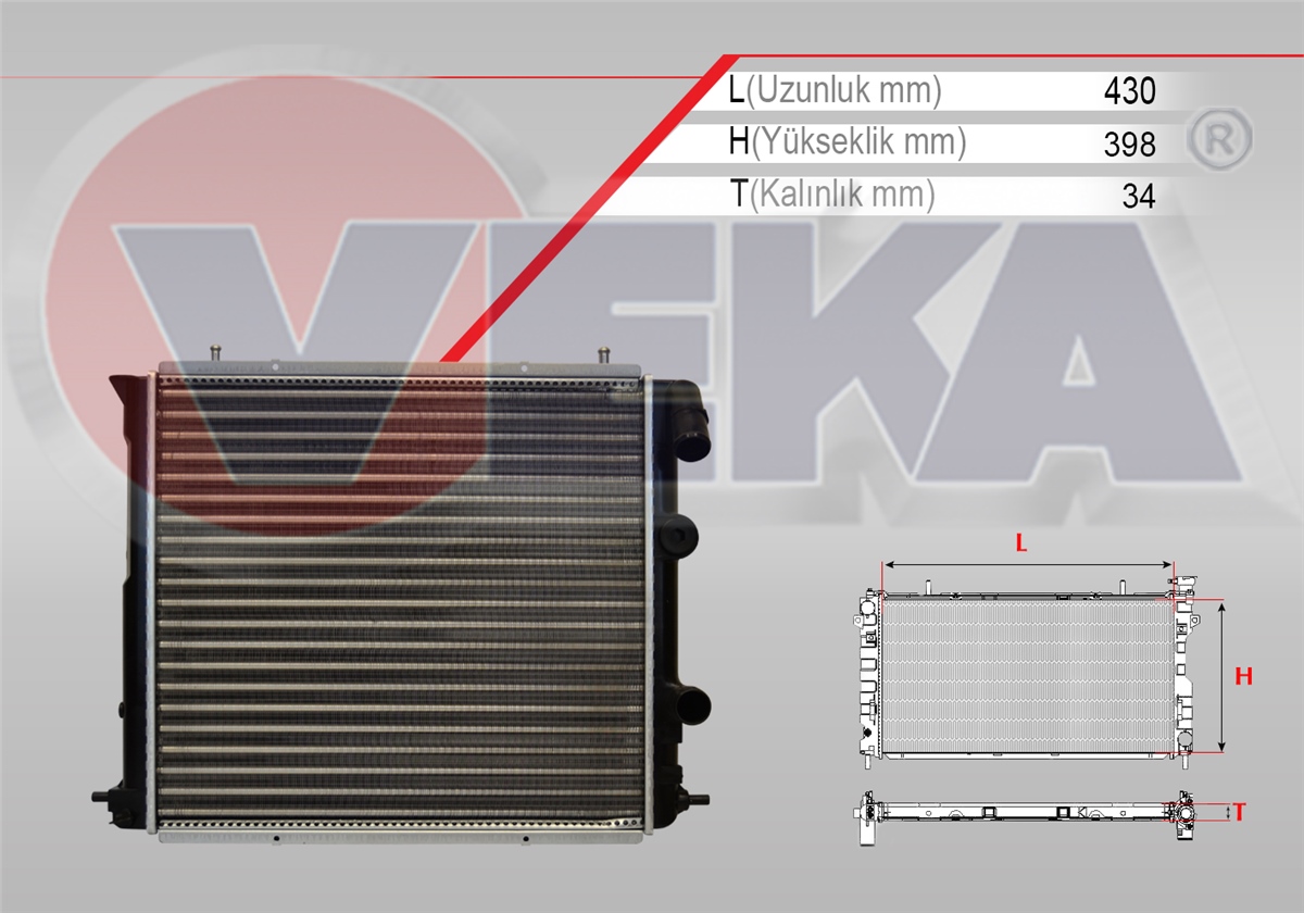 YEDEK PARÇASU RADYATORU MEKANIK R19 1.4 (ENJEKSIYONLU)VEKA16-3558