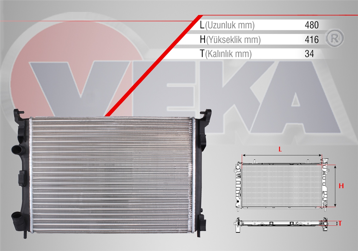 YEDEK PARÇASU RADYATÖRÜ THALIA II 1.5 DCI M-T 2008-2014VEKA16-3517