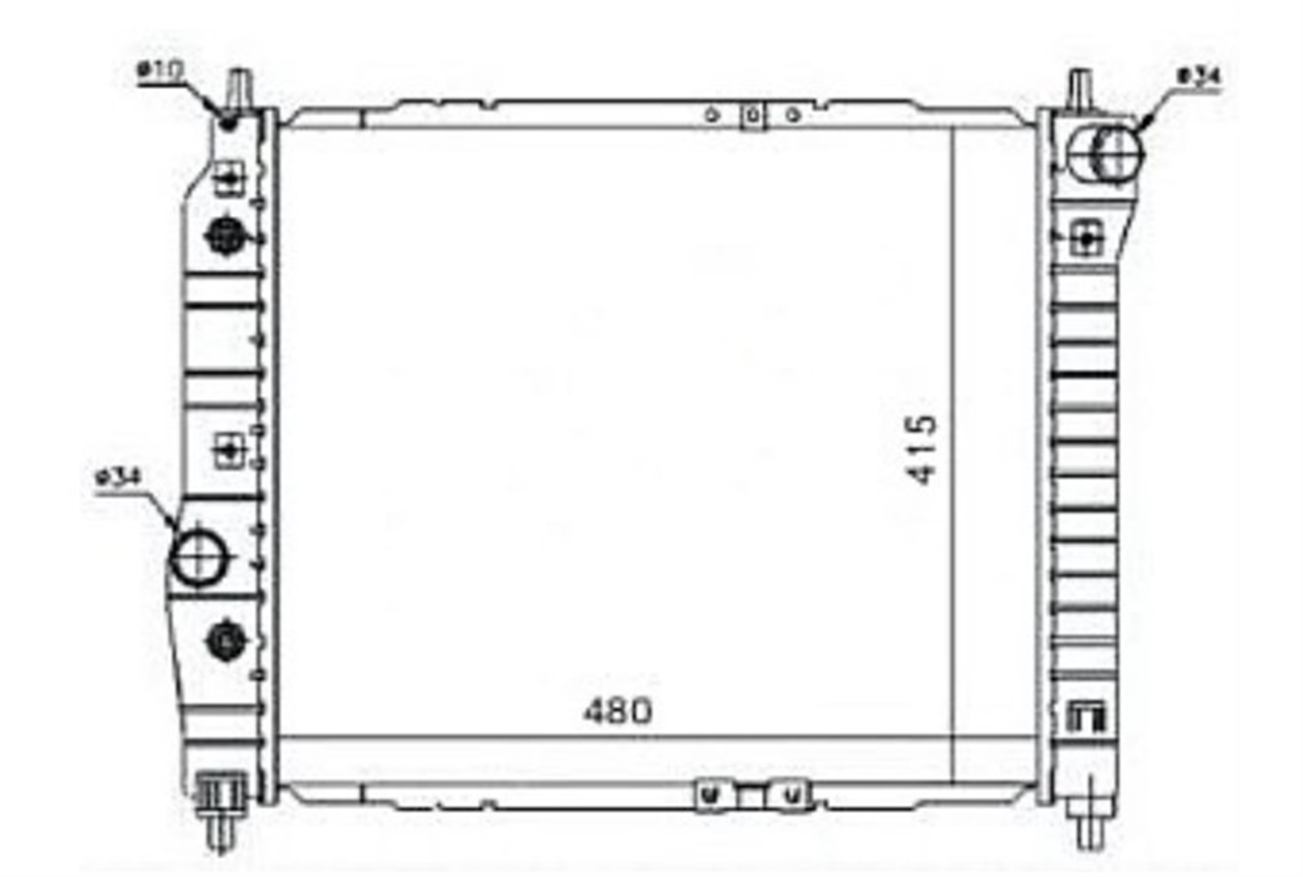 YEDEK PARÇASU RADYATORUOTM. CHEVROLET  KALOS 1.2-1.4 02>/AVEO 1.2 1.4 8V 05> 480×418×16 96536524 -MGA-80391MGAMGA-80391