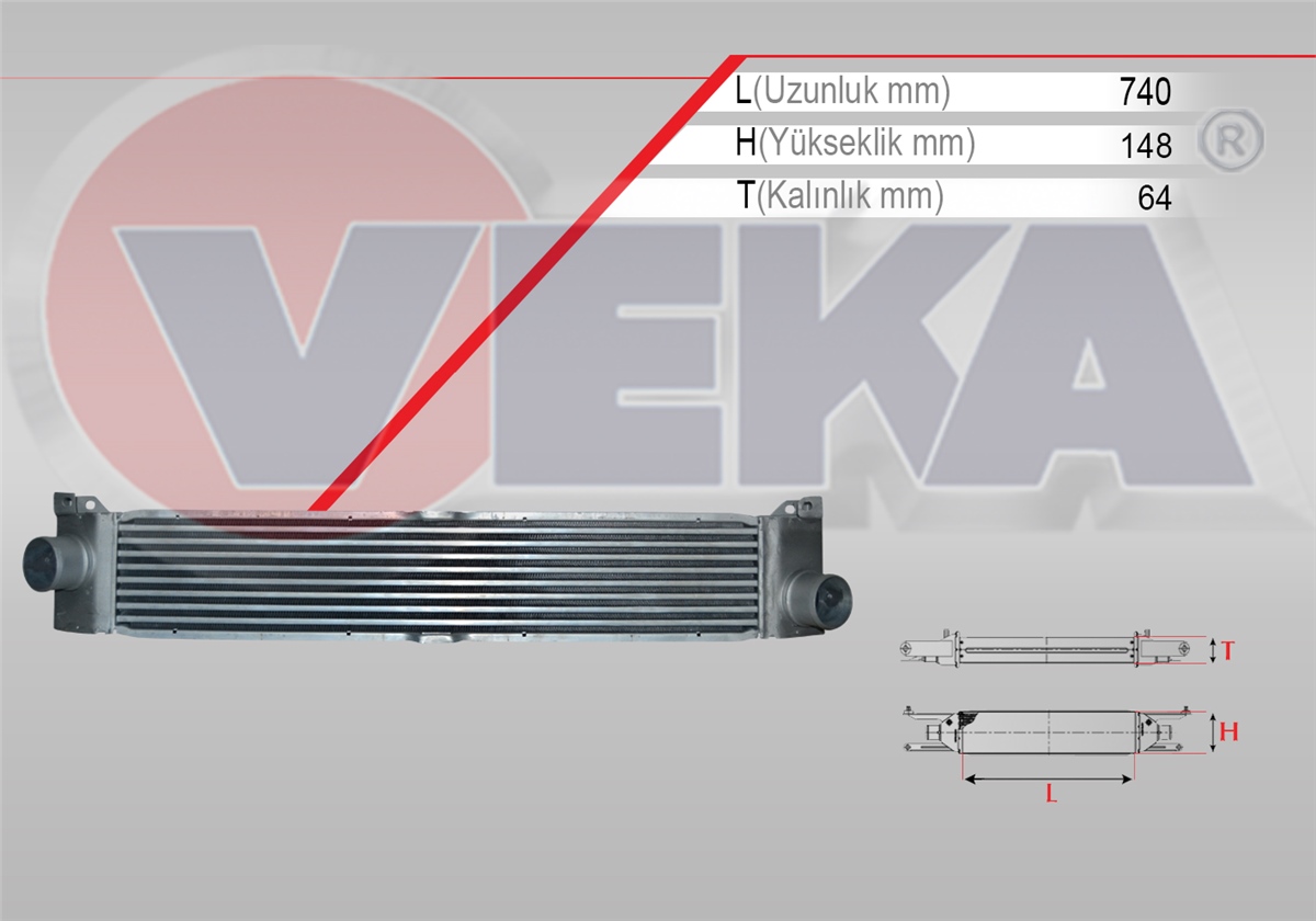 YEDEK PARÇATURBO RADYATÖRÜ (İNTERCOOLER)KALIN TIP FIAT DUCATO (250) 2.3 MJT EURO 5 2006-2014VEKA42-1809