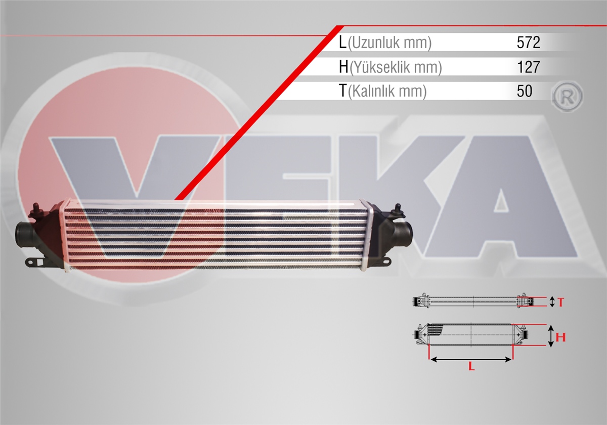 YEDEK PARÇATURBO RADYATÖRÜ (İNTERCOOLER) DOBLO 152263 1.3 MJT 2010>VEKA42-1806