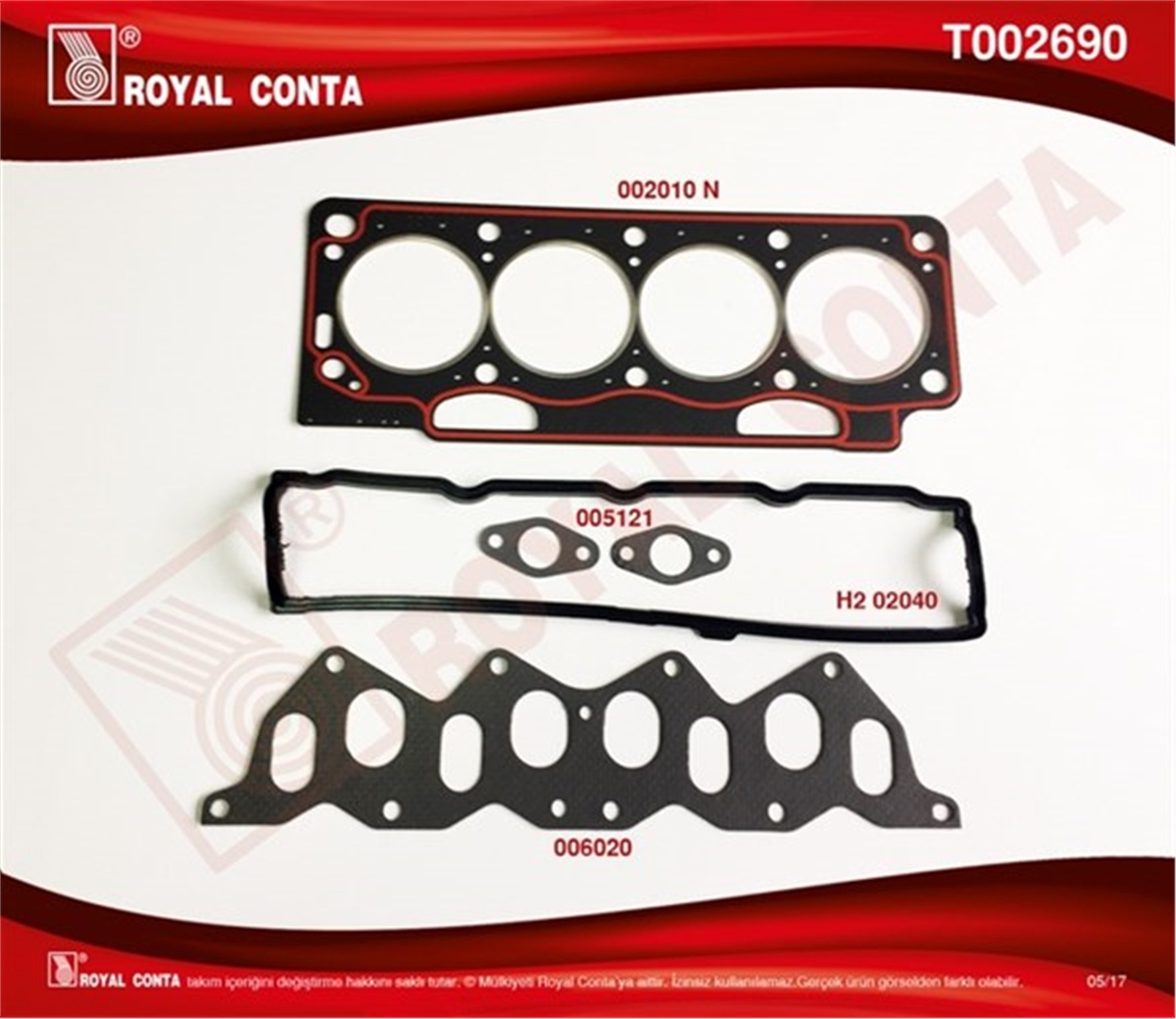 YEDEK PARÇAÜST TAKIM CONTA STD. KEÇESİZ R11 FLASH 1700 F2N ROYAL T002690ROYALROYAL T002690