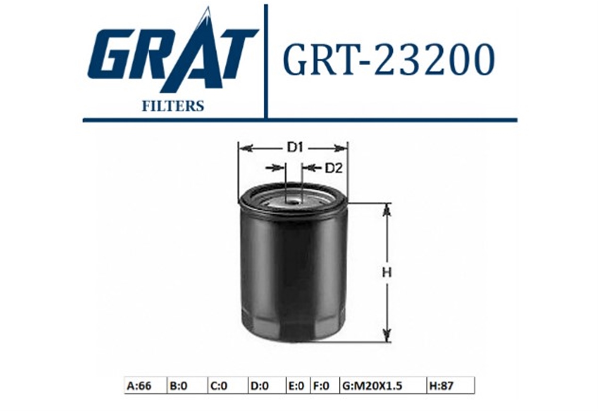 YEDEK PARÇAYAG FILTRESI -  HONDA  ACCORD 90>03 / CIVIC 88>00 / CRV / JAZZ II  15400PLC003 -GRT-23200GRATGRT-23200
