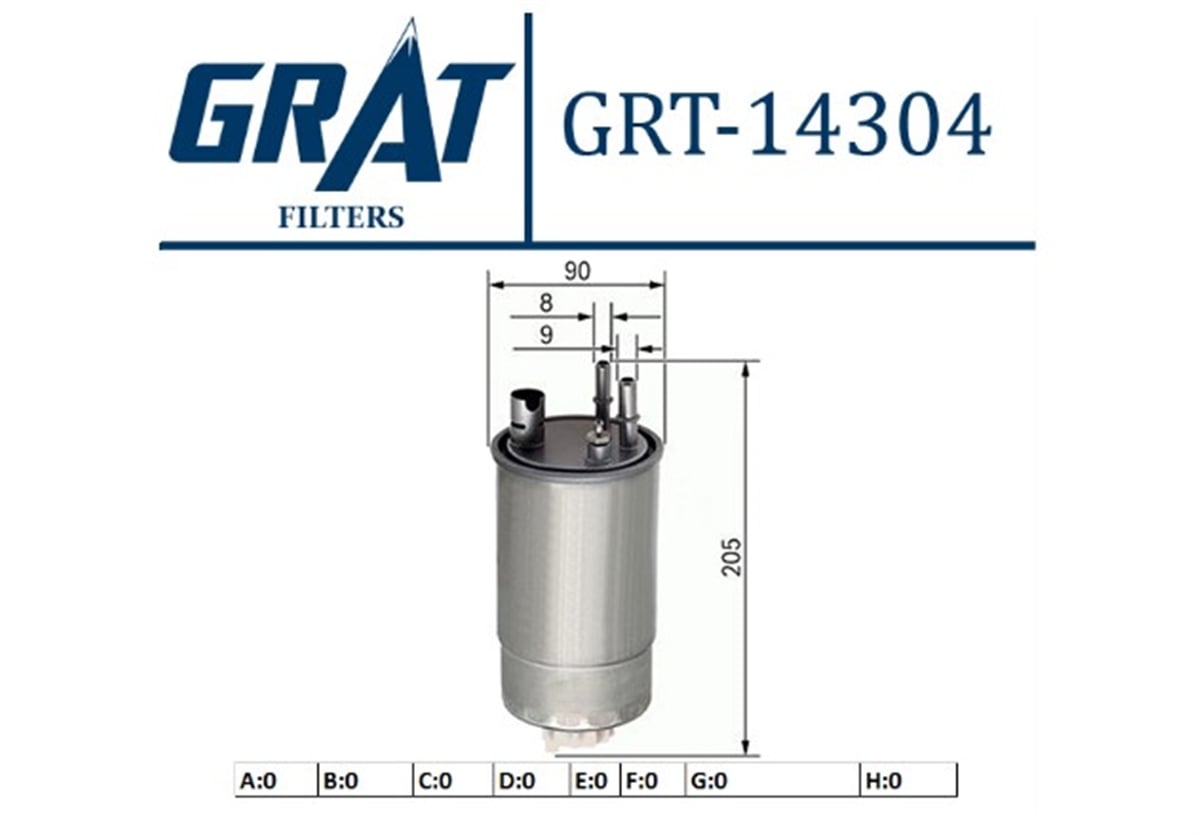 YEDEK PARÇAYAKIT FILTRESI  OPEL  MERIVA 1.3CDTI 05-10   -GRT-14304GRATGRT-14304