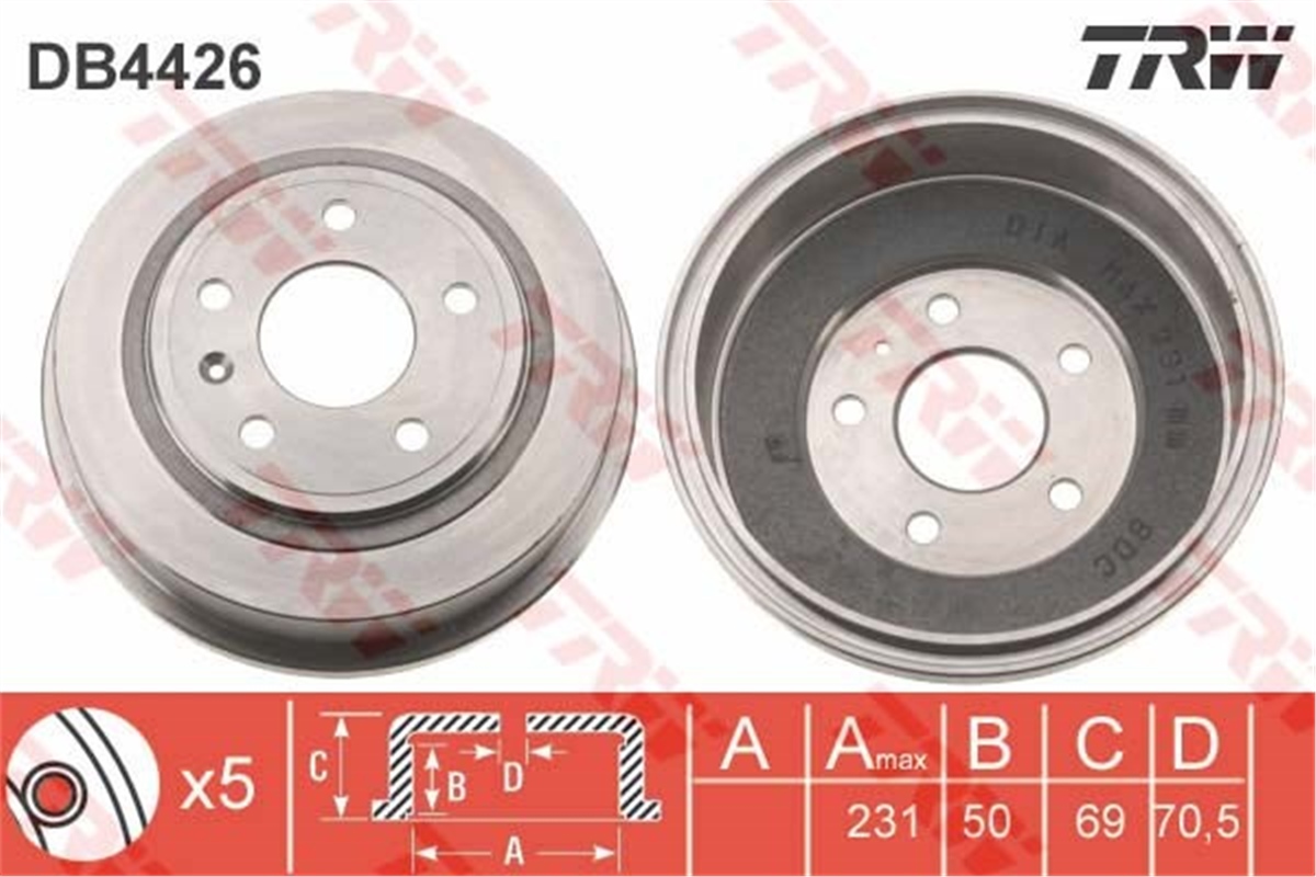 ZAFIRAARKA KAMPANA ZAFIRA F75 1.6 16V 99-05 TRW DB4426TRWTRW DB4426