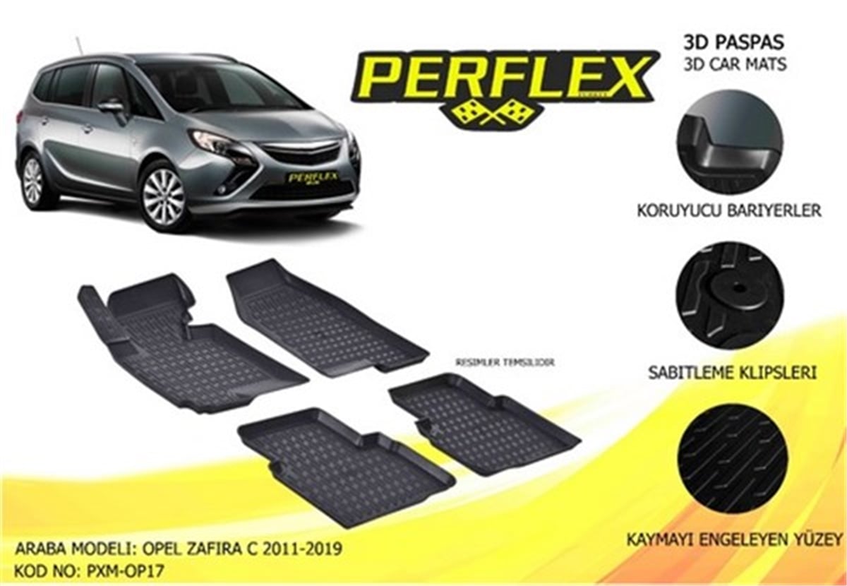 ZAFIRAPASPAS 3D X-MAT HAVUZLU OPEL ZAFIRA C 11 SİYAH PERFLEX PXM-OP17PERFLEXPERFLEX PXM-OP17