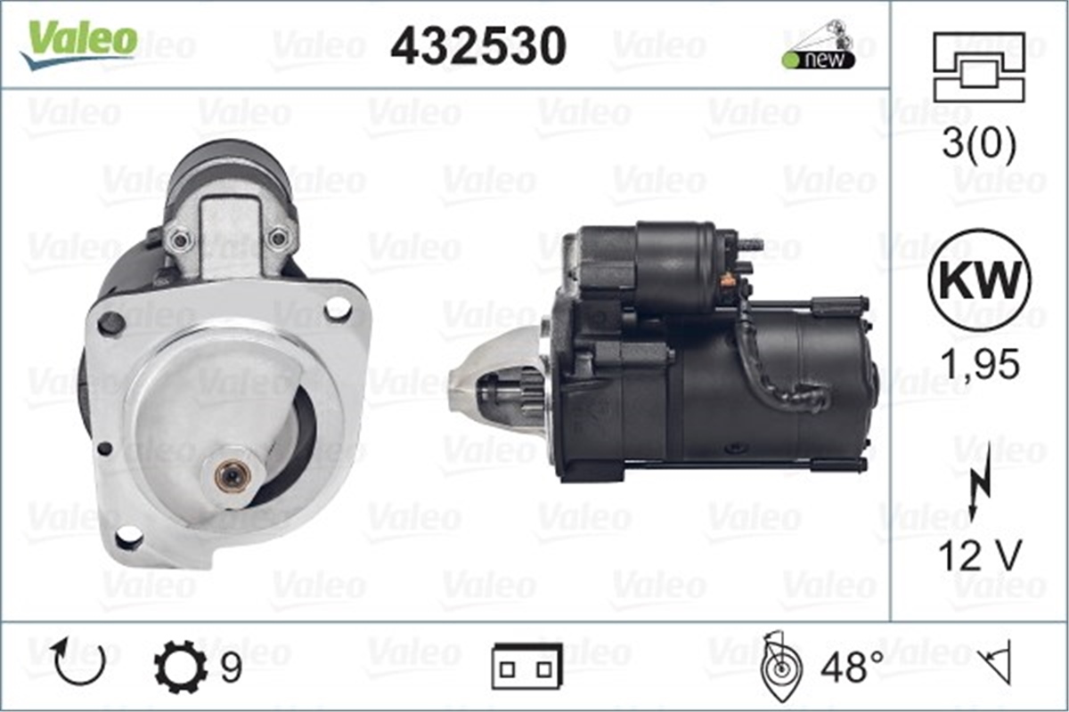 106MARŞ MOTORU D9R 106 PEUGEOT VALEO 432530VALEOVALEO 432530
