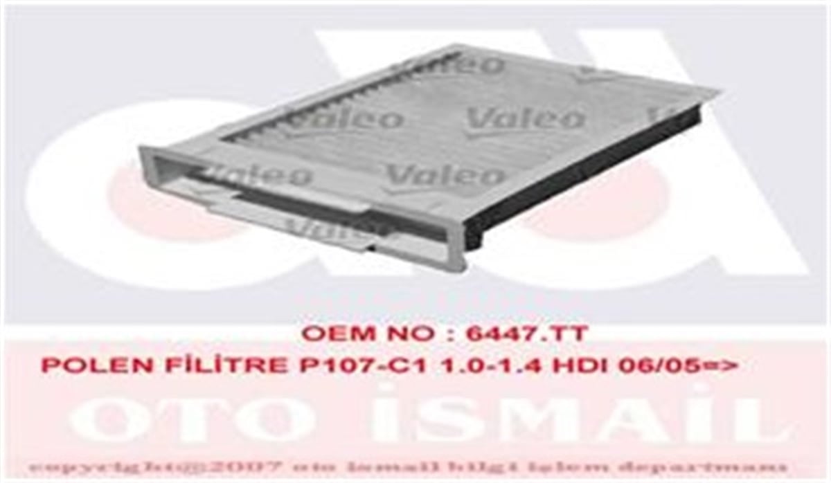 107POLEN FİLTRESİ P107-C1 1.0-1.4 HDI 06-05 VALEO 715515VALEOVALEO 715515