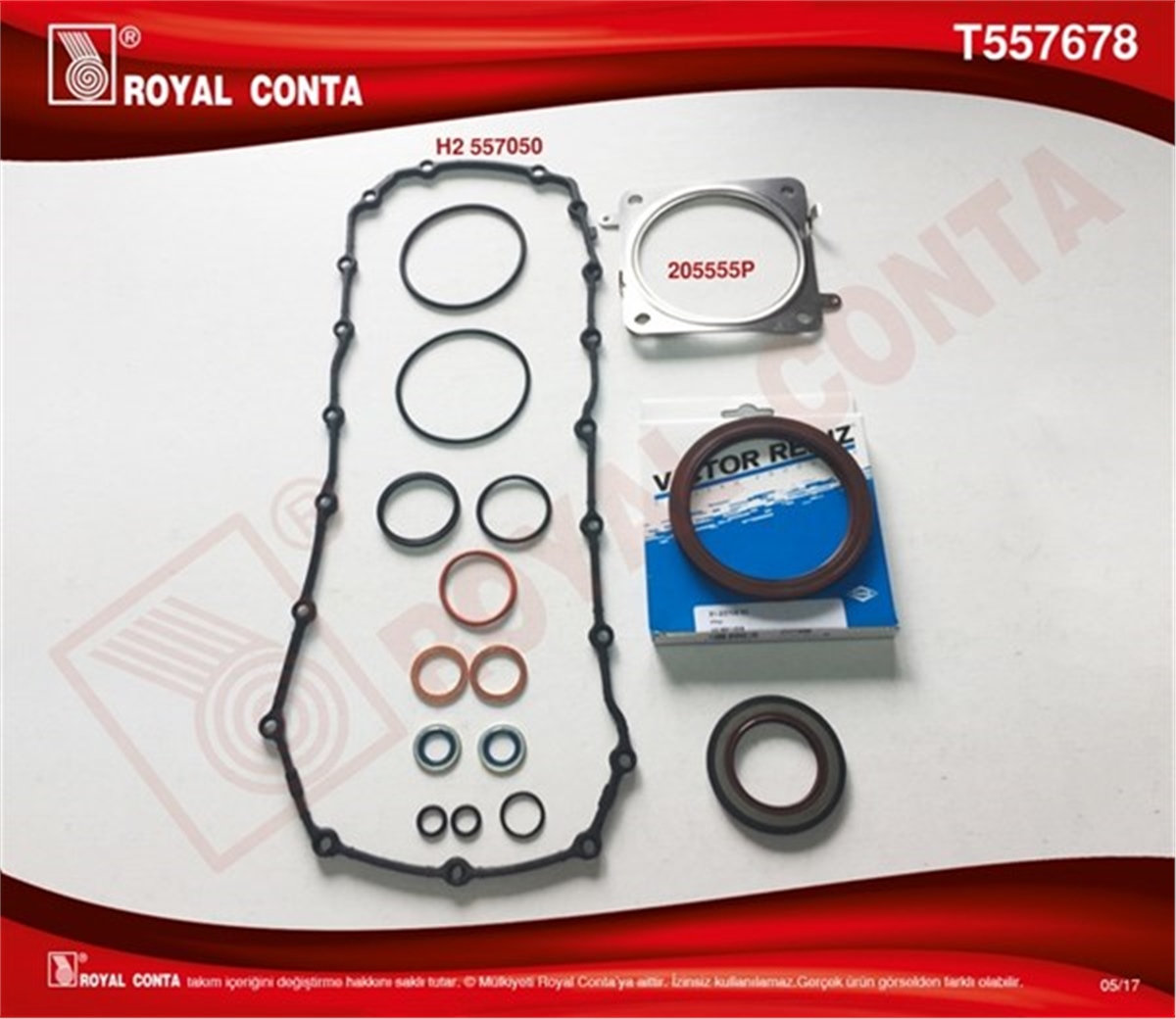 206ALT TAKIM CONTA REINZ KEÇELİ P206-P207-P307-P308 1.6 16V TU5JP4-TU5JP ROYAL T557678ROYALROYAL T557678