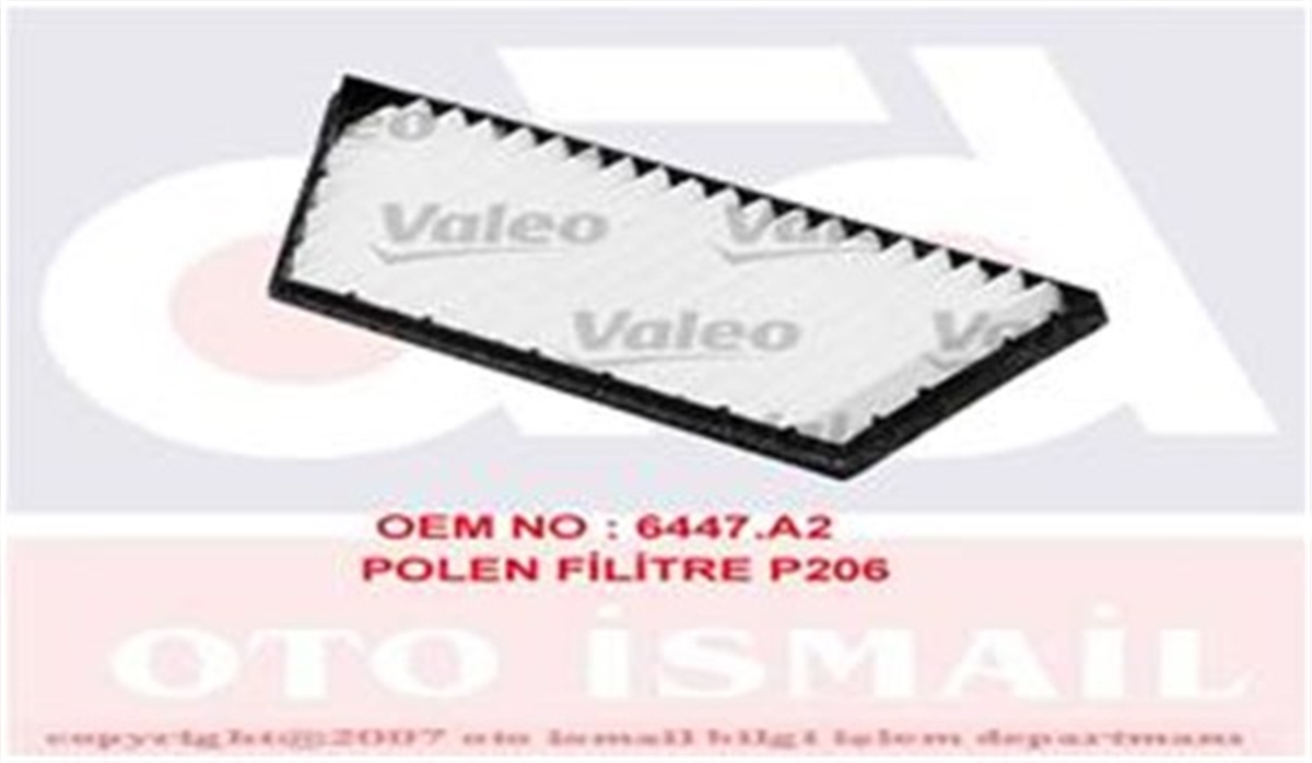 206POLEN FİLTRESİ P206 98- 1.1İ-1.4İ-1.4HDI-1.6İ-1.6 16V-1.9D VALEO 698488VALEOVALEO 698488