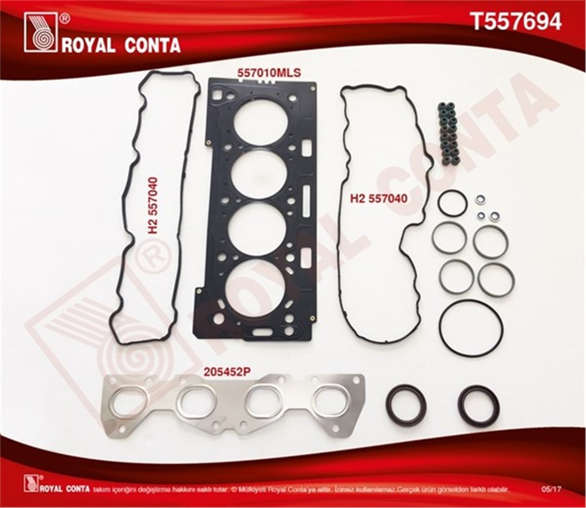 206ÜST TAKIM CONTASI SKT KEÇELİ REINZ S.LASTİKLİ P206-P207-P307-P308 1.6 16V TU5JP4 ROYAL T557694ROYALROYAL T557694