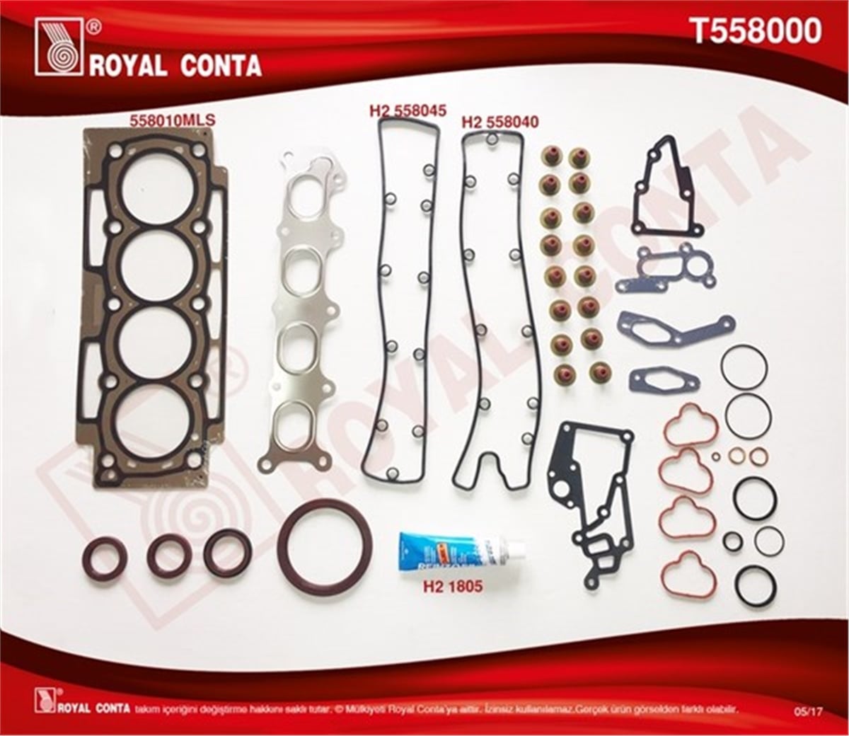 307MOTOR TAKIM CONTA REINZ KEÇELİ S.LASTİKLİ P307-P406 2.0 16V 136HP ROYAL T558000ROYALROYAL T558000