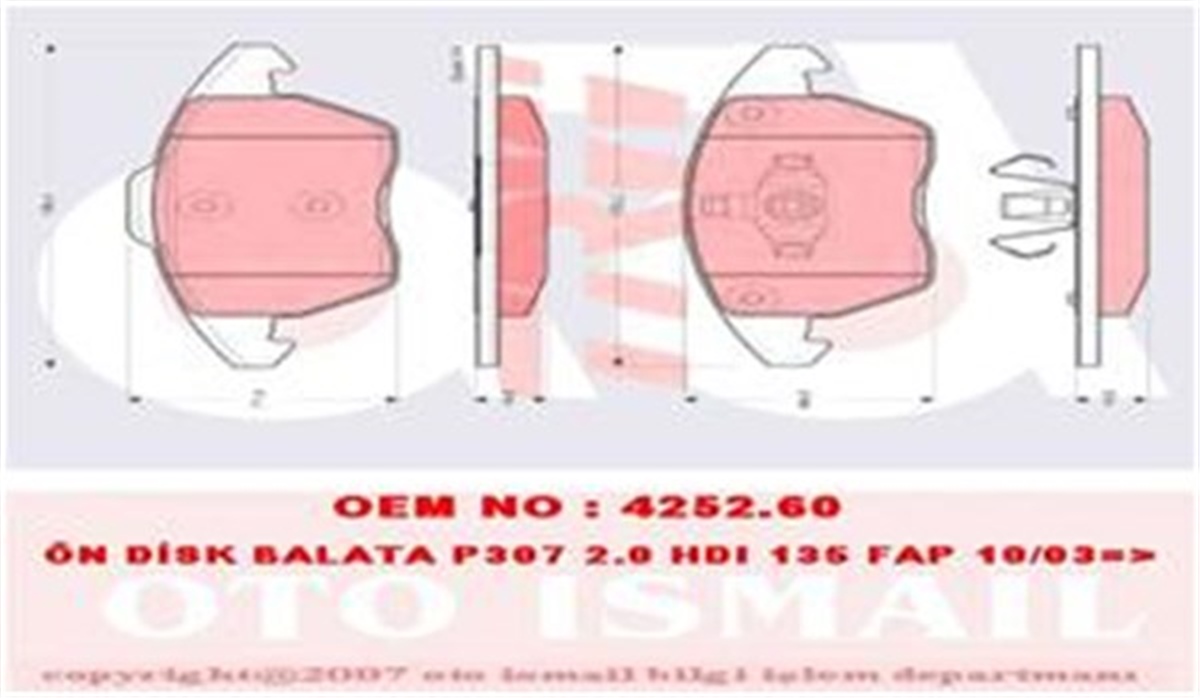 307ÖN BALATA P307 10-03 207 1.6 07 308 07 3008 09 C4 04 TRW GDB1605TRWTRW GDB1605