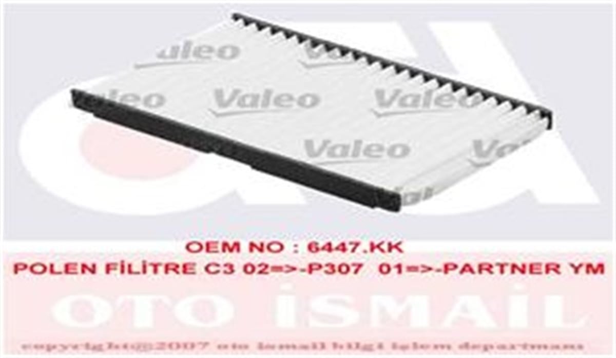 307POLEN FİLTRESİ C2 03 C3 02 C4 04 P307 00 P308 07 1.4-1.4 16V-1.6 16V-1.6HDI-2.0HDI VALEO 698664VALEOVALEO 698664