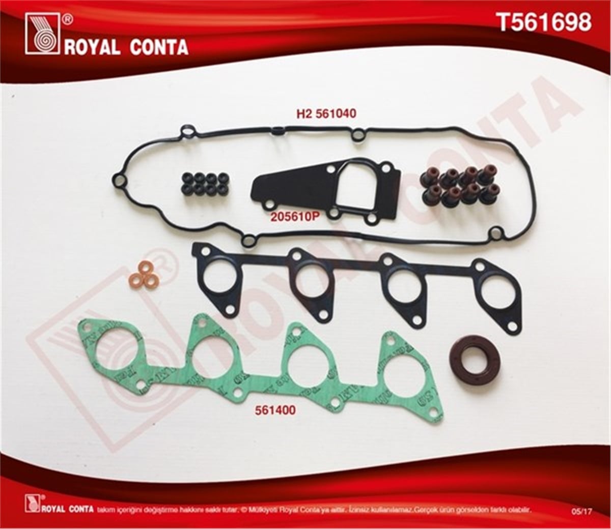 307ÜST TAKIM CONTASI REINZ KEÇELİ S.LASTİKLİ P307-P406-BOXER 2.0 HDİ SİLİNDİR KAPAK CONTASI SİZ ROYAL T561698ROYALROYAL T561698