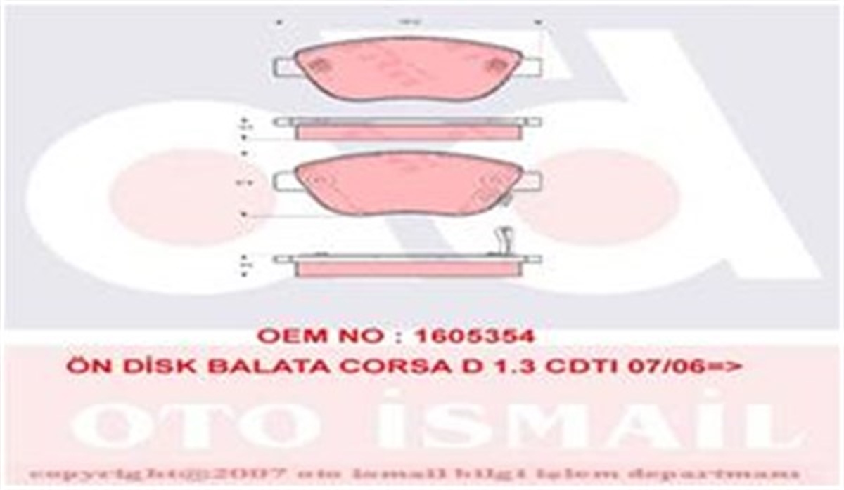 500ÖN BALATA CORSA D BÜYÜK TİP 1.3 CDTI 07-06 FIAT 500 0.9 12 1.4 1.3D 12 1.6D12 TRW GDB1701TRWTRW GDB1701