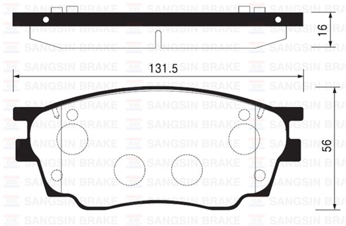 6ÖN BALATA MAZDA 6 1.8 02 1.8MZR 2.0MZR 2.2 MZR 2.5MZR 07 09 GDB3309 SANGSIN SP2027SANGSINSANGSIN SP2027