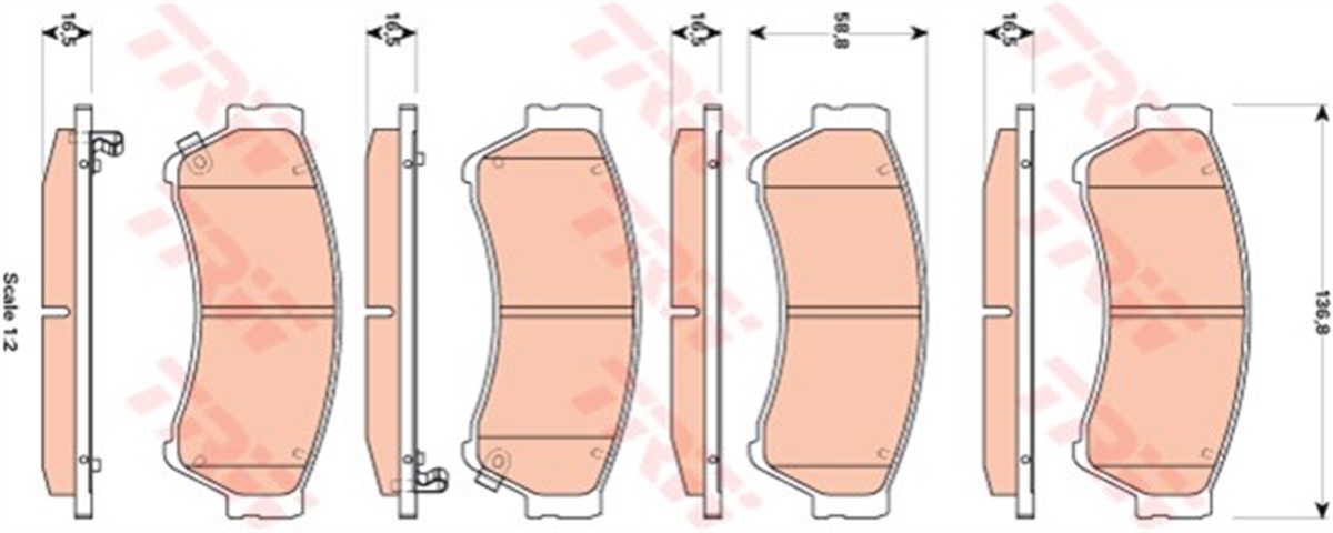 6ÖN BALATA MAZDA 6 1.8MZR 2.0MZR 2.0MZRCD 2.2D 2.2MZRCD 2.5MZR 08-2007 2010 TRW GDB3501TRWTRW GDB3501