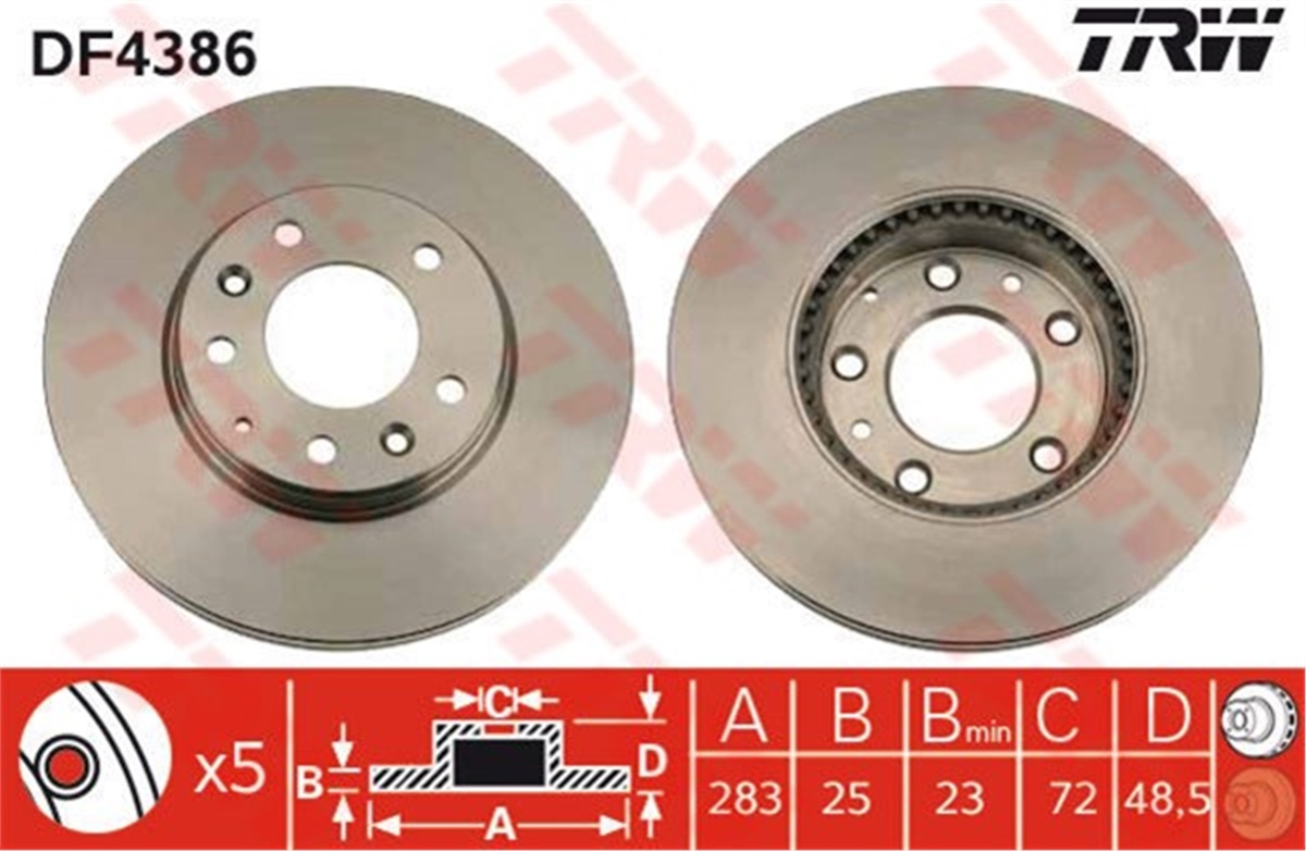 6ÖN FREN AYNASI HAVALI MAZDA 6 1.8-2.0-2.0DI-2.3 02- TRW DF4386TRWTRW DF4386