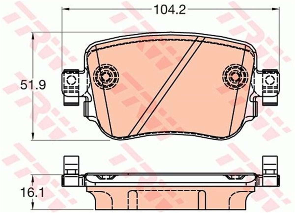 A1ARKA BALATA VW CADDY IV 1.0TSI-1.2TSI-1.4TSI-1.6TDI-2.0TDI 15 AUDI A1 1.0TFSI-1.2TFSI-1.4TFSI 10 TRW GDB2042TRWTRW GDB2042