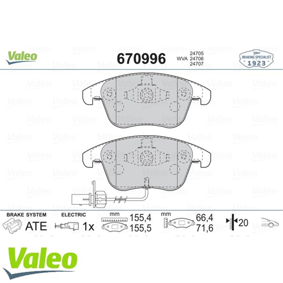 A4ÖN BALATA AUDI A4 - A5 09 GDB1814 VALEO 670996VALEOVALEO 670996