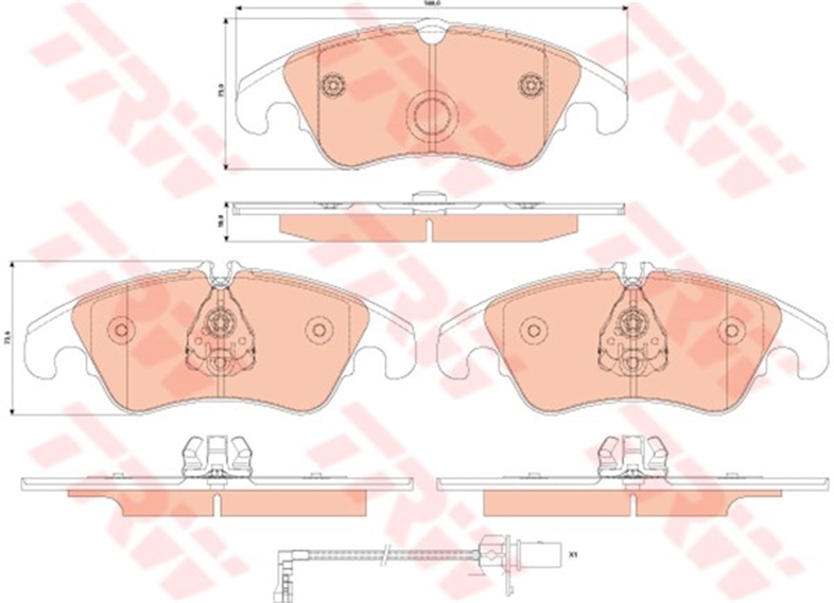 A4ÖN BALATA FİŞLİ AUDI A4-A5-A6-A7-Q5 2008 TRW GDB1768TRWTRW GDB1768