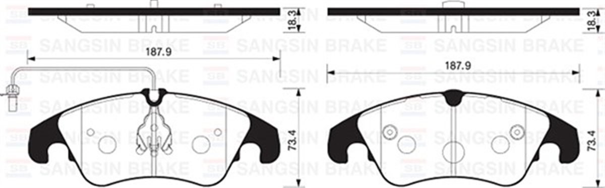 A4ÖN BALATA FİŞLİ AUDI A4-A5-A6-A7-Q5 2008 SANGSIN SP2145SANGSINSANGSIN SP2145