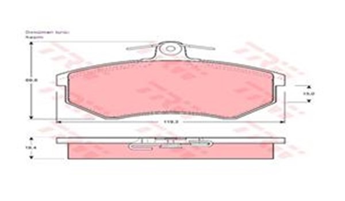 A4ÖN BALATA PASSAT 1.8 88-96 AUDI 80 A41.6 1.9TDİ 95-10 119.3 69.6 19.4 MM GDB854 TRW GDB826TRWTRW GDB826