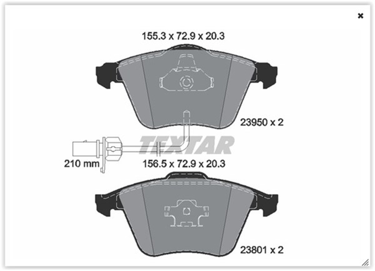 A6ÖN BALATA FİŞLİ AUDI A6-A8 2.0 3.0 TDI 3.2 FSI 06 GDB1659-GDB1617 TEXTAR 2395001TEXTARTEXTAR 2395001