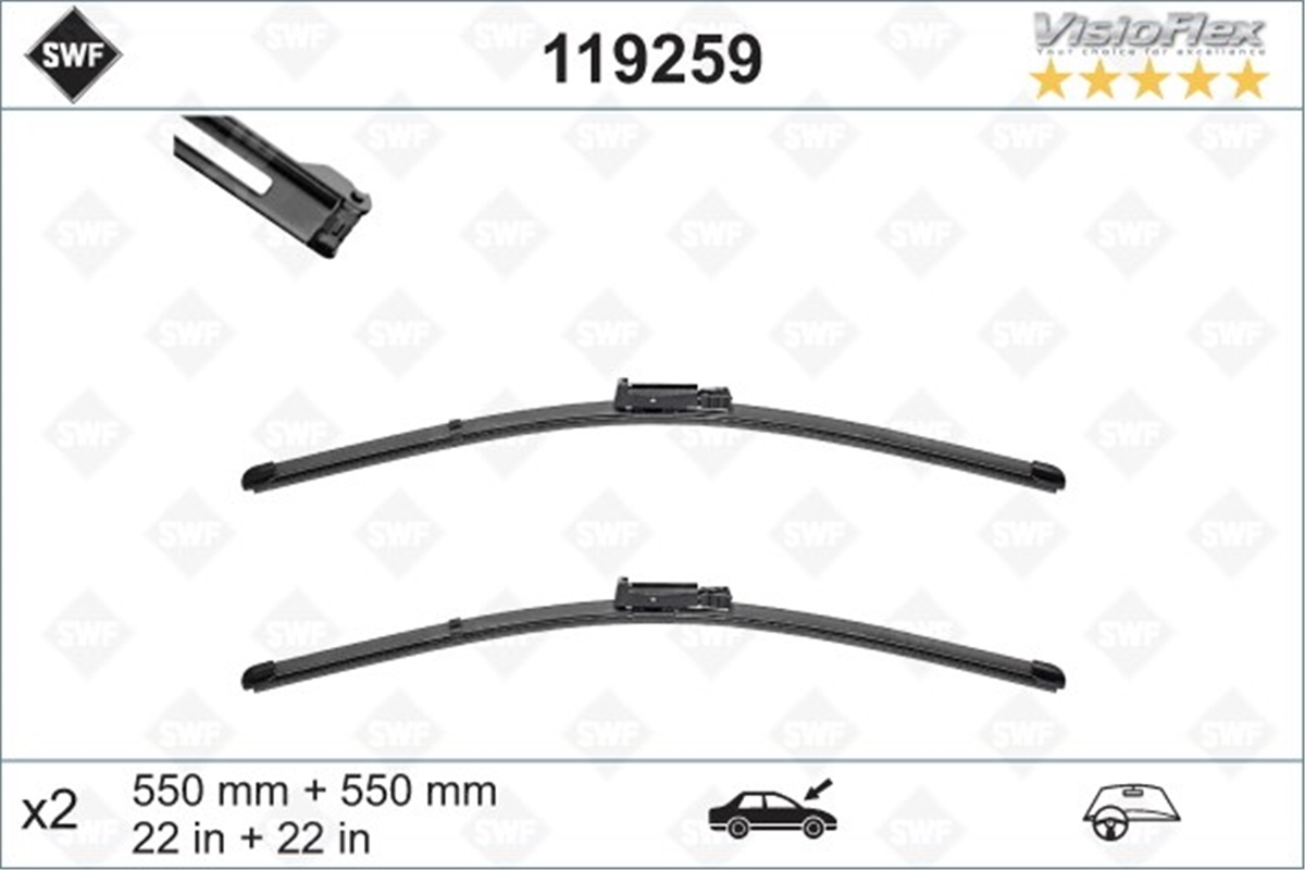 A6SİLECEK SÜPÜRGESİ ÖN A6 550 X 550 MM VALEO 119259VALEOVALEO 119259