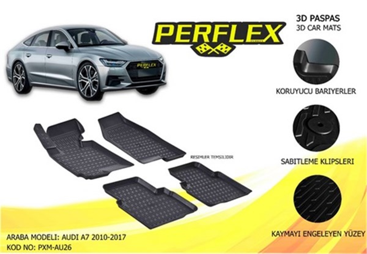 A7PASPAS 3D X-MAT HAVUZLU AUDI A7 11 SİYAH PERFLEX PXM-AU26PERFLEXPERFLEX PXM-AU26