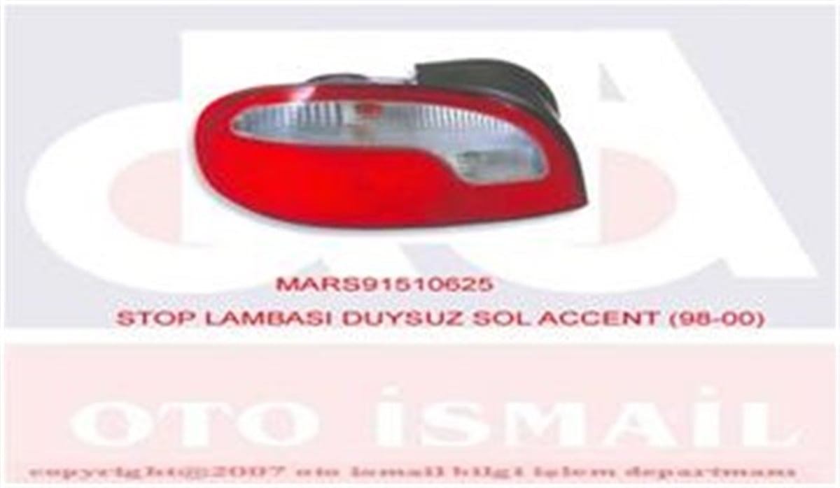 ACCENTSTOP LAMBASI DUYSUZ SOL ACCENT 98-00 MARS 510625MARS-MARS 510625