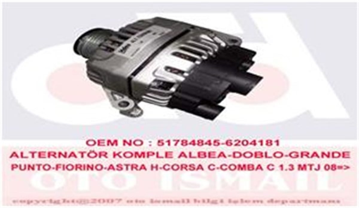 ALBEAALTERNATÖR 90A KLİMALI ALBEA-DOBLO-GRANDE PUNTO-FIORINO-ASTRA H-CORSA C-COMBA C 1.3 MTJ 05 VALEO 439505VALEOVALEO 439505