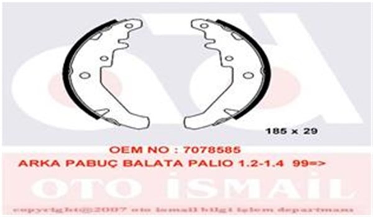 ALBEAARKA PABUÇ BALATA PALIO-SIENA-ALBEA 1.2-1.3-1.4-1.6 16V VALEO 562785VALEOVALEO 562785